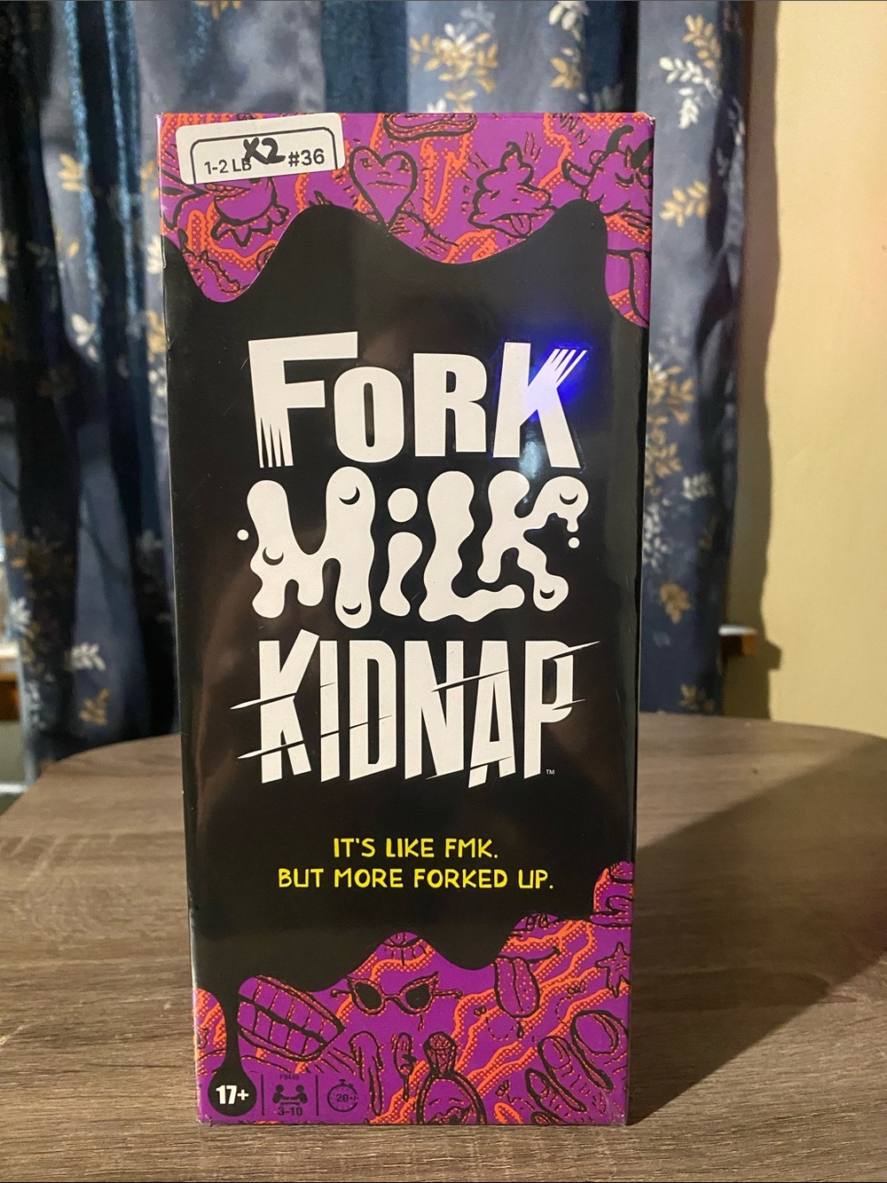 Fork Milk Kidnap Board Game - Black & Purple Box